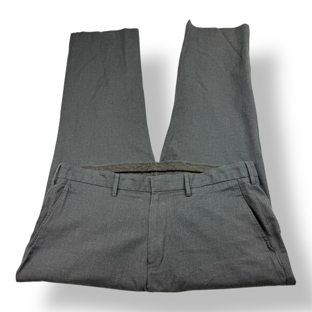 J.Crew Bowery Mens Dress Pants Gray Cotton Blend Trousers 34x30 Slim Straight
